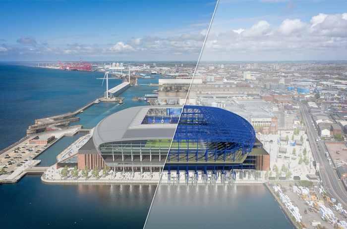 Everton Football Club overlay image of new stadium